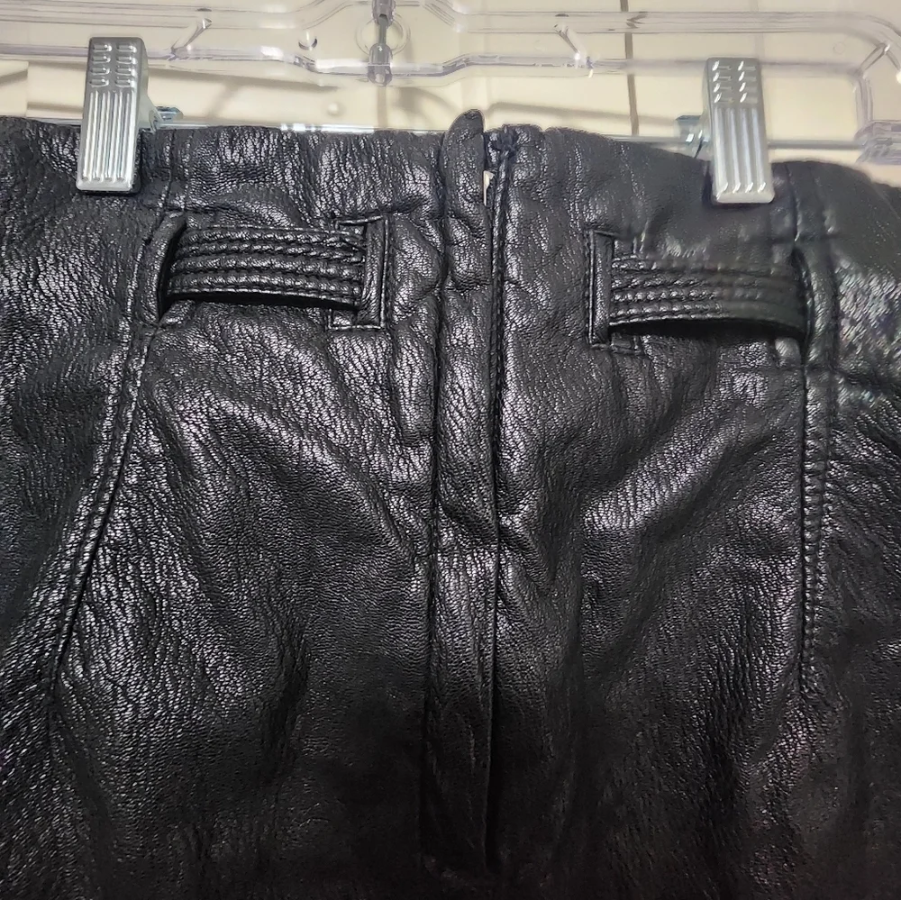 Free People Payton Faux Black Leather Mini Skirt Size 4 - Picture 8 of 9